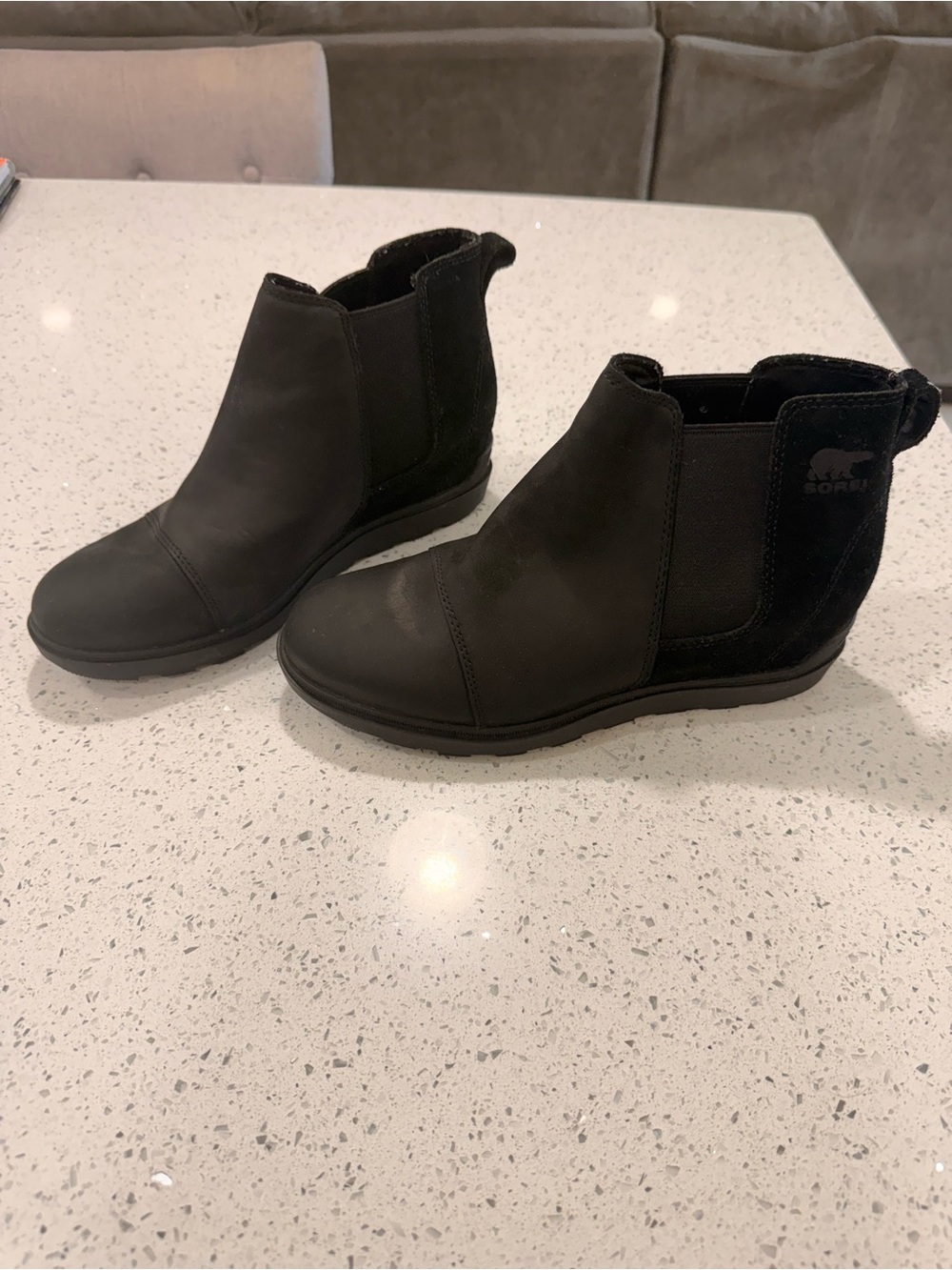 Sorel Black Chelsea Ankle Boots